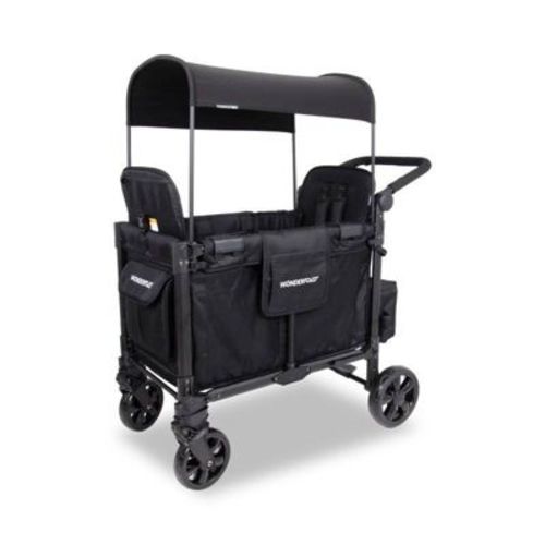 WONDERFOLD W2 Elite Pro Wagon Stroller - Jet Black