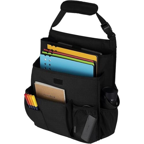 Cashine Large Capacity Car Storage Organizer, Polyester, Hanging, 900D, X-Strapped, Multi-Pocket, Front and Rear Seat, 3-Ring Binder Compartment, Laptop Friendly