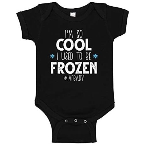 I'm So Cool I Used to Be Frozen Cute IVF Baby Bodysuit One Piece for in-Vitro Baby Pregnancy Announcement