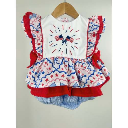 Flags and Bows Embroidered Bubble PREORDER
