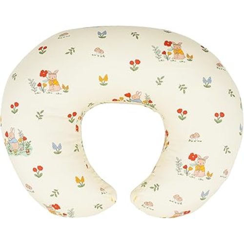 Nursing Pillow, Breastfeeding Pillows with Standard Size Removable Cover, Breast Feeding Pillow with Breathable Filling, Ergonomic Nursing Essentials for Bottle and Breastfeeding- Bunny