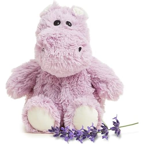 warmies Microwavable & Weighted Stuffed Animals, Hippo - Heated Stuffed Animal Plushie for Warmth & Comfort - Cute Soft Plush Toys for Adults & Children (Boys, Girls, Babies & Toddlers)