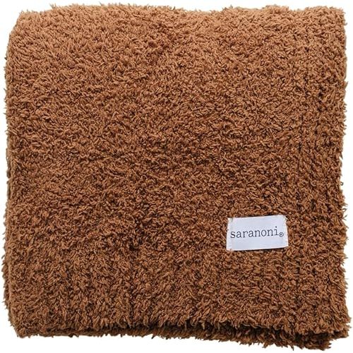 SARANONI Bamboni Luxury Baby Blanket | Plush Blanket for Infant Boys & Girls | Receiving Blanket 30” x 40" | Caramel