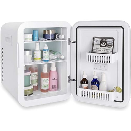 Cooluli 20 Liter Mini Fridge with Temperature Control - White Thermoelectric Cooler and Warmer for Bedroom, Office, Car, Dorm