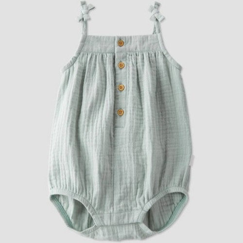 Little Planet by Carter’s Organic Baby Gauze Bubble Mint Jumpsuit, Size: Newborn