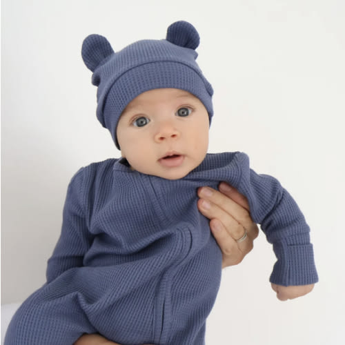 Luna + Luca Bear Waffle Set - Stormy Blue