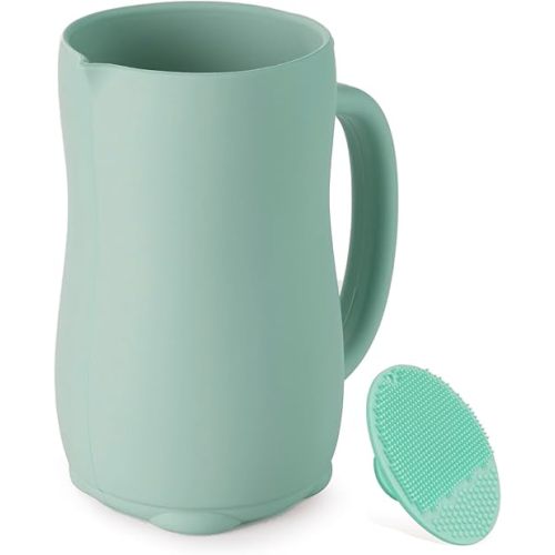 Baby Bath Rinse Cup, Bath Cup for rinsing Hair,The Silicone Material is Soft and Safe, a Good Choice for Baby Bath Products(Green)