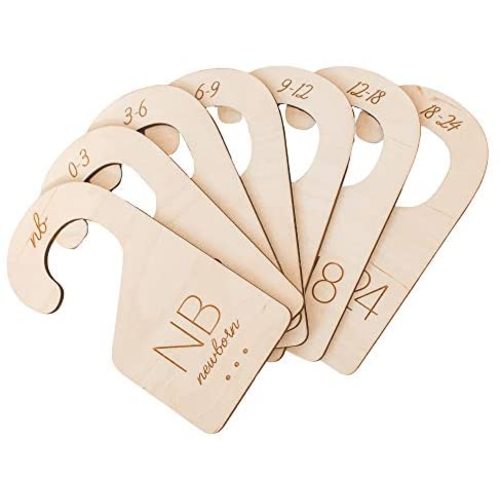 White Loft Baby Closet Size Dividers Baby Closet Organizer – & Durable Birch Baby Closet Dividers from Newborn to 24 Months – Timeless Etched Design for Any Nursery Decor (Set of 7)