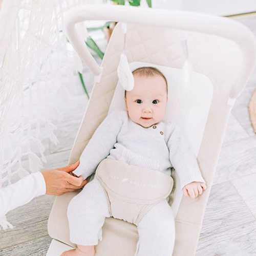 Baby Delight Alpine Deluxe Portable Bouncer, Infant, 0-6 Months, 100% GOTS Certified Cotton Fabrics, Organic Oat