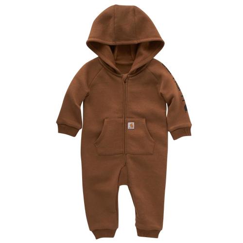 Carhartt Infant Boy's Long Sleeve Fleece Zip Front Coverall, Carhartt Brown - CM8751-D15