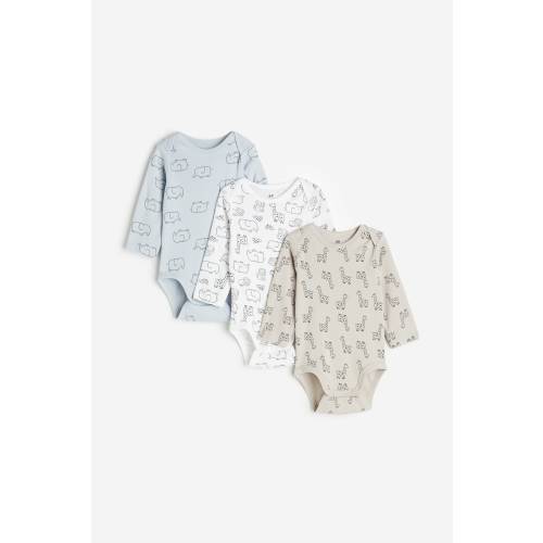 3-pack Long-sleeved Bodysuits - 9M