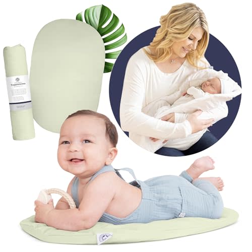 Montessori Baby Topponcino | Multifunctional Authentic Montessori Design | Simple Newborn Holding & Feeding Baby Support Pillow | Clean Infant Tummy Time Mat (Original, Sage Green)