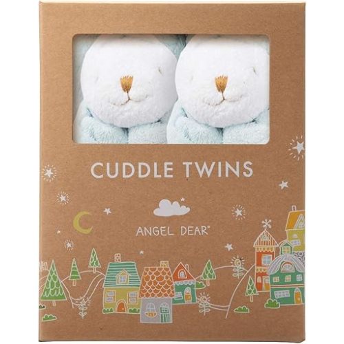 Angel Dear - Blue Bunny, Cuddle Twins Blankie Set