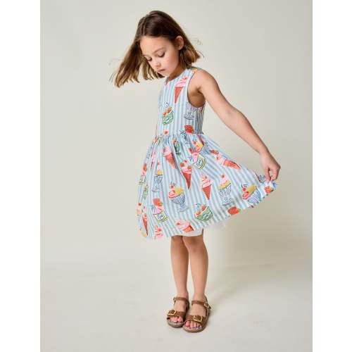 Harper Cross-Back Dress-Vintage Blue Ice Cream Stripe