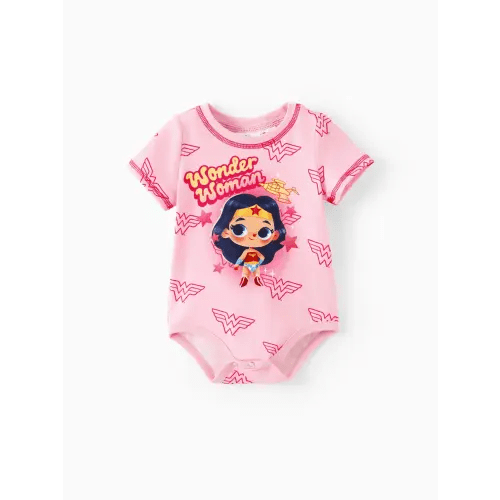 Justice League Baby 1pc Wonder Woman/Batman Short-sleeve Cotton Romper Only $13.99 PatPat US Mobile