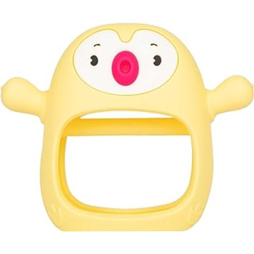 Penguin Soothing Baby Teething Toy, Teething Toys for Babies 0-6 Months, Baby Toys 0-3 Months, Newborn Toys, Baby Teether, Baby Must Haves, Durable and Non-droppable (Light Yellow)