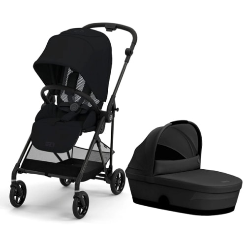 Cybex Melio Carbon 3 Compact Stroller + Melio Cot 3 Bundle - Moon Blac – Albee Baby