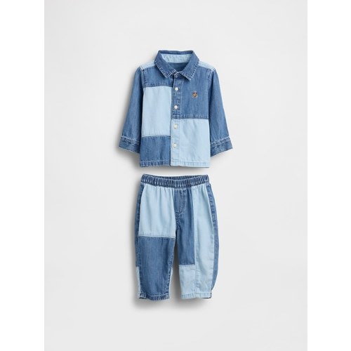 Baby Two-Tone Denim Outfit Set