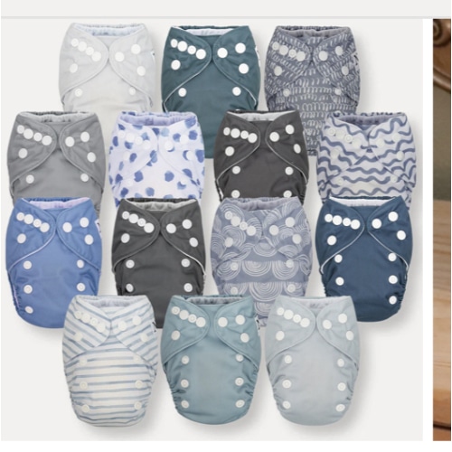 Newborn cloth diapers AIO Making Waves