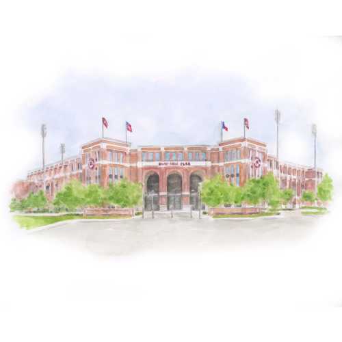 Texas A&M Blue Bell Park Art Graduation Gift Aggie Dorm Watercolor Olsen Field Keepsake Office Artwork Texas Aggie Baseball Stadium Art