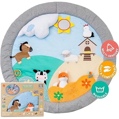 Little Big Friends Activity Play Mat | Brain Boosting Multi-Sensory Activity Mat | Farm