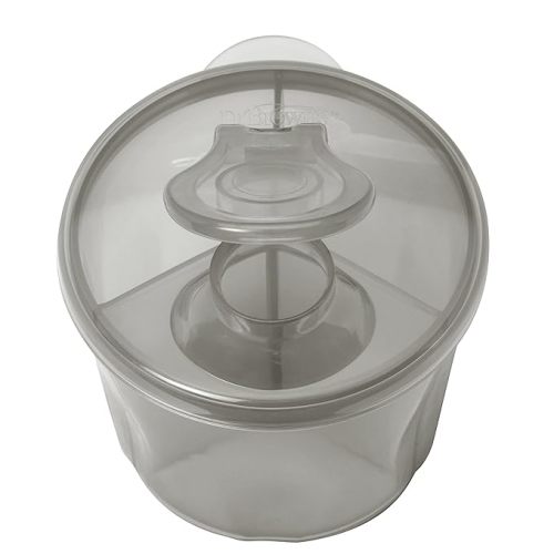 Dr. Brown's Baby Formula Dispenser with Snap-On Lid for On-The-Go Feedings,Milk Powder Dispenser for Traveling with Infant,Gray (Pack of 2)