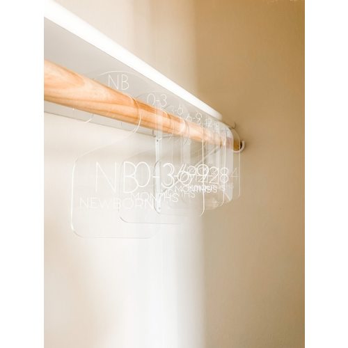 Clear Acrylic Baby Closet Dividers Minimalist Clothes - Etsy Newborn-24 Months left facing
