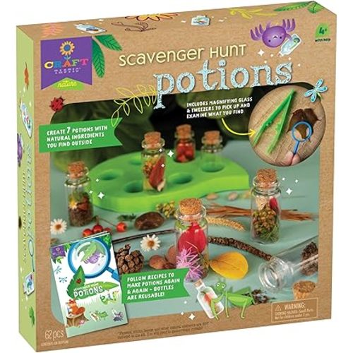 Craft-Tastic Scavenger Hunt Potions - Nature DIY Craft Kit - Create Magical Nature Potions - Makes 7 Potions - Comes with Recipe Book - Ages 4+ with Adult Help