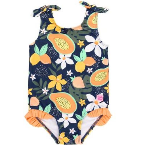 Rufflebutts Baby/toddler Girls Tie Shoulder Upf50+ One Piece - Into The Tropics, 6-12m