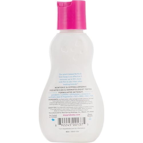 Dish Bundle by Dapple Baby Includes Baby Bottle & Dish Liquid by Dapple Baby Travel Size 3 Fl Oz, and 16.9 Fl Oz Bottle, 2 ct., Fragrance-Free - Plant-Based - Hypoallergenic