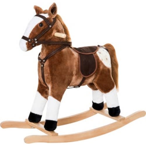 Kids Plush Toy Rocking Horse with Realistic Sounds