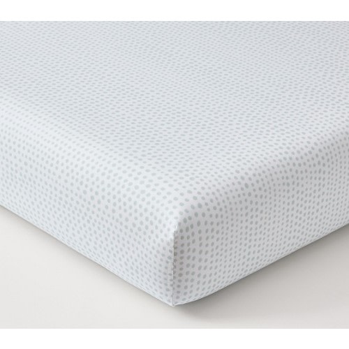 Organic Blush Falling Dot Modern Crib Sheet | Pottery Barn Kids