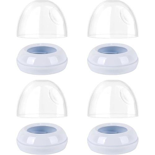 4-Pack Baby Bottle Rings and Caps for Philips Avent Natural Bottles, Baby Bottle Lids & Baby Bottle Replacement Screw Ring Collars, Baby Bottle Nipple Rings for Avent Natural Plastic and Glass Bottles