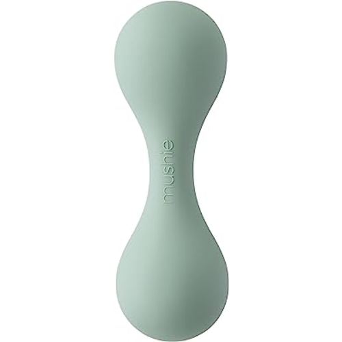 mushie Silicone Baby Shaker Rattle Toy | Ages 3+ Months (Cambridge Blue)