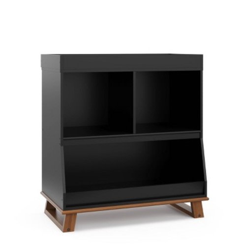 Storkcraft Modern Convertible Changing Table and Bookcase, Color: Black/Vintage Driftwood