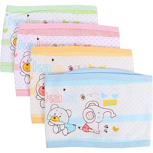 Artibetter Baby Belly Button Band 4pcs Baby Belly Bands Cartoon Cotton Umbilical Cord Newborn Belly Button Protector Infant Essentials Navel Belt for Baby Infant, Baby Shower Gifts