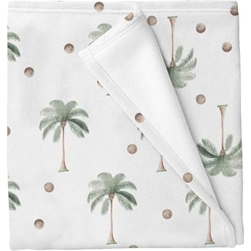 Boho Palm Coconut Tree Baby Blankets for Boys Girls Watercolor Tropical Summer Beach Swaddle Receiving Blanket Travel Soft Swaddling Wrap for Unisex Newborn 30x40in