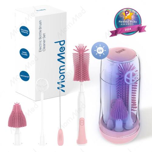 MomMed Electric Bottle Brush Set - 2 Modes & 360° Rotation, Waterproof Bless Bottle Baby Bottle Cleaner with Silicone Brushes, scrubbing Fit for tippee, dr brown sippy cup, milk spray baby, baby formula, baby sanitizer spray Smart - TikTok Shop