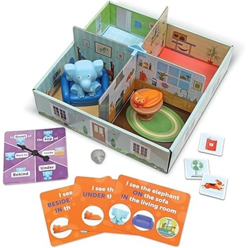 Learning Resources Elephant in The Room Positional Word Activity Set, Educational Games, Sight Word Games, Board Games for Kids, Ages 4+, Birthday Gifts for Boys and Girls