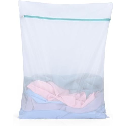 OTraki Mesh Laundry Bag for Delicates, 24 x 32 inch Large Mesh Delicates Bag for Washing Machine, Zippered Net Laundry Bag for Sweater Bed Sheet Blanket Toy College Dorm Don't Drying, Melting 140-176℉