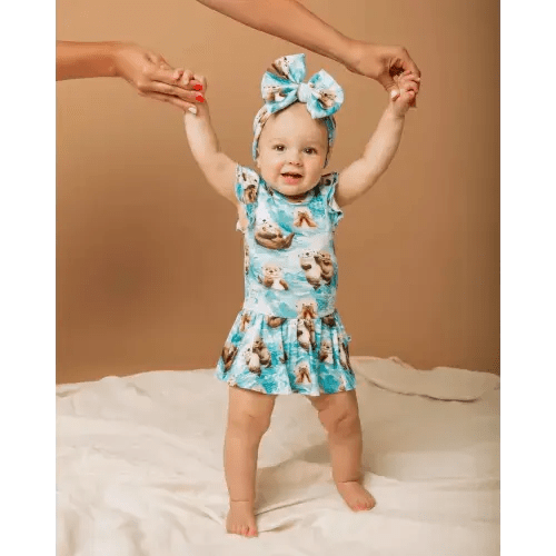 My Otter Half Cap Sleeve Ruffle Dress