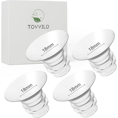 18mm Flange Inserts for 24mm Flange/Shield, Compatible with Momcozy/Medela/MOMMED/Bellababy/Spectra Breast Pumps, Pump Parts Replace (4PCS 18mm)