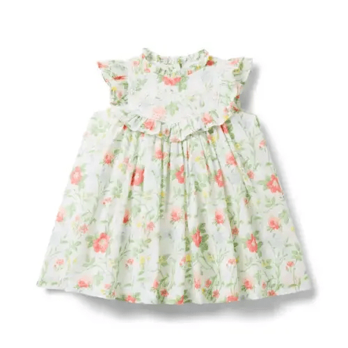 Baby Floral Crochet Trim Dress
