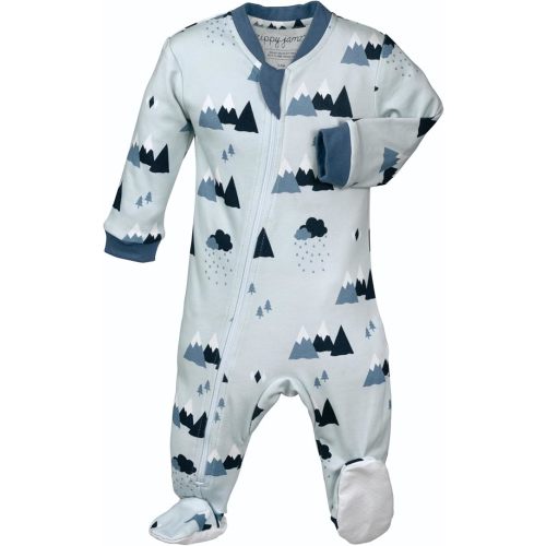 ZIPPYJAMZ Baby Sleepers, Organic GOTS Cotton, Footed Pajamas with Inseam Zipper