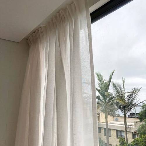 Extra Wide Linen Sheer Curtains. Custom Made Rod Pocket, Grommet, Hook and Ring Options for Rod and Curtain Ceiling Track