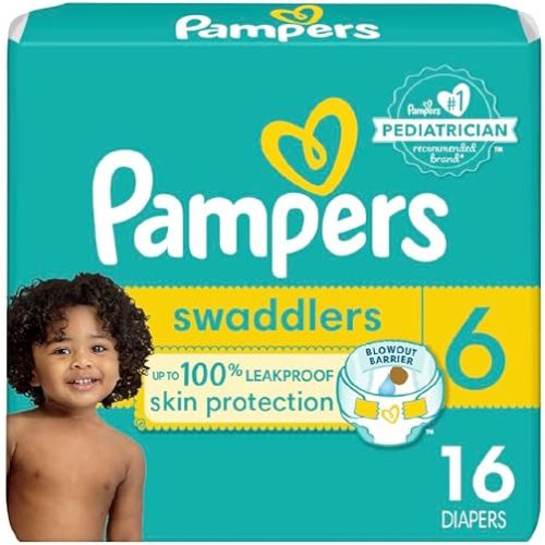 Pampers Baby Diapers - Swaddlers - Size 6, 16 Count, Ultra Absorbent Disposable Infant Diaper