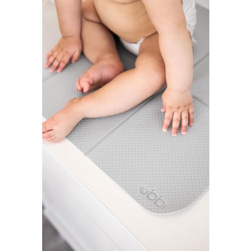 Ubbi On-the-Go Diaper Changing Baby Mat, Soft and Comfortable Diaper Bag Accessory Must Have for Newborns, Easy to Clean, Portable Folding Pad, Baby Traveling Accessories, Gray