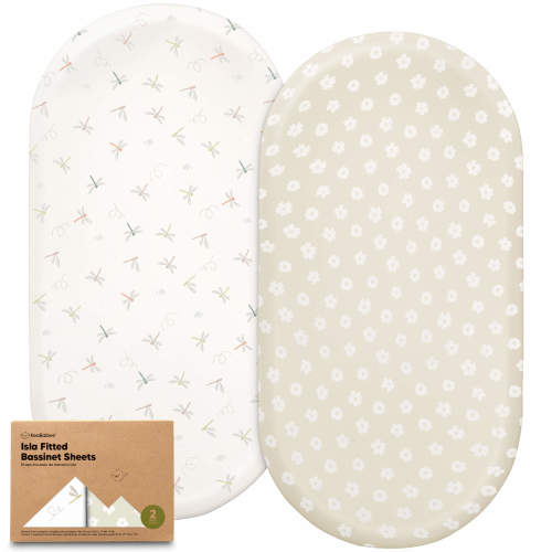 2-Pack Isla Fitted Bassinet Sheets - Meadow