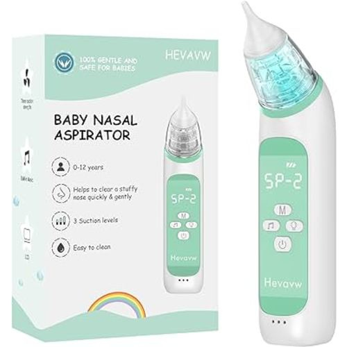 Electric Nasal Aspirator for Baby - Baby Nose Sucker, Booger Sucker for Babies Toddlers Infants Newborns Kids with 3 Suction Levels & Music & Light, Automatic Mucus Nose Cleaner Machine
