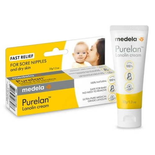 Medela Purelan Lanolin Nipple Ointment, 100% Natural, Safe for Mom & Baby, 1.3 Ounce